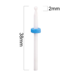 Keraminis nagų frezos antgalis burbuliukas Small Ball M 3/32" D0303T mėlynas