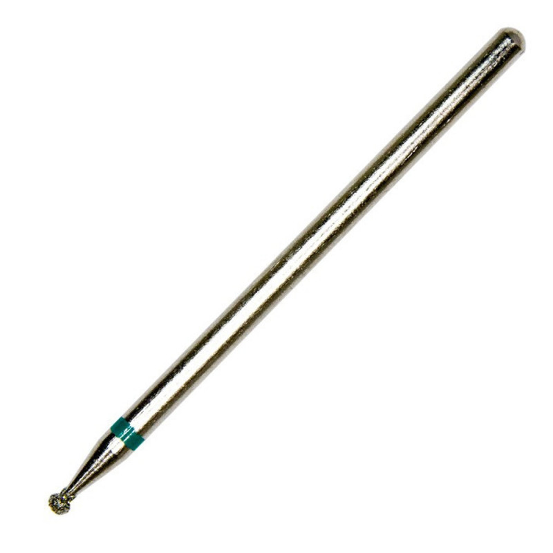 Deimantinis nagų frezos antgalis burbuliukas D018D-C 1mm žalias