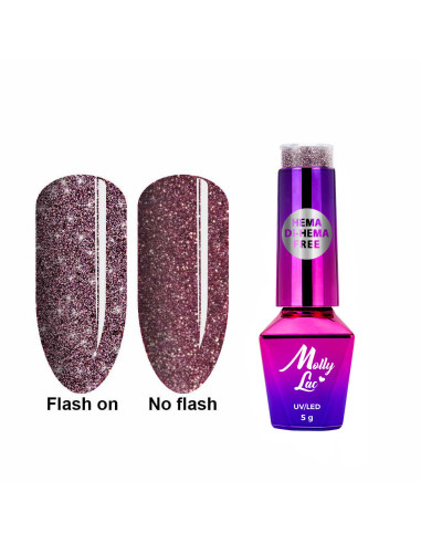Gel nail polish MollyLac Flashing Lights Demode 5 g Nr. 560