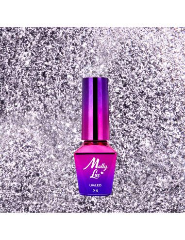 Gel nail polish MollyLac Luxury Glam Mr Silver 5g Nr.546