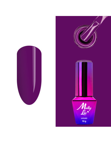 Hybrid nail polish MollyLac Blackcurrant Impress 10g Nr 18