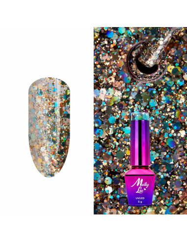 Hybrid nail polish MollyLac Crushed Diamonds Seduce a Millionaire 5g Nr 536