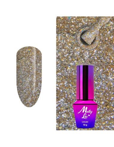 Hybrid nail polish Mollylac Queens Of Life Perfect Gold 10g Nr 32