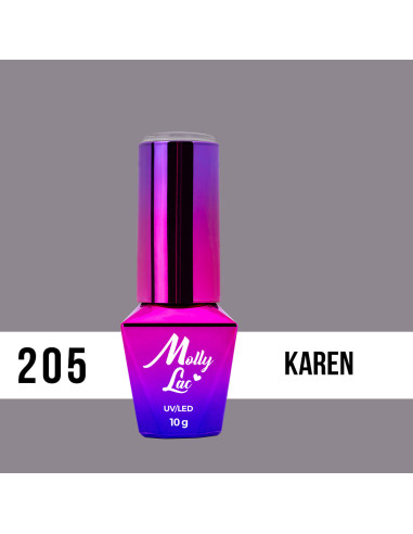 Hybrid nail polish MollyLac Sensual Karen 10g Nr 205