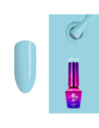 Hybrid nail polish MollyLac Fancy Fashion Blue Pounch 5g Nr 338