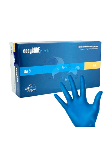 Disposable nitrile gloves Easy care 100 pcs, M size, blue
