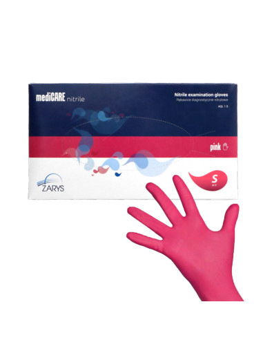 Disposable nitrile gloves Medicare S pink 100 pcs, powder free