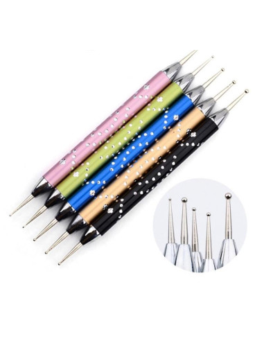 Round tip tool for nail art 5vnt