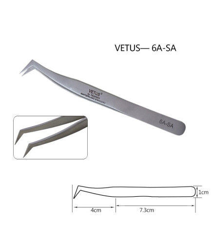 Vetus 6A-SA pincetas blakstienų priauginimui