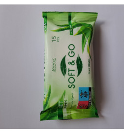 Drėgnos servetelės makiažo valymuo soft and go 15vnt.