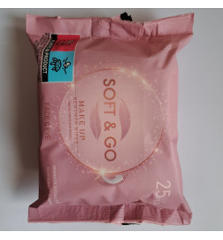Soft & go makiažo valymo servetėlės 25 vienetai