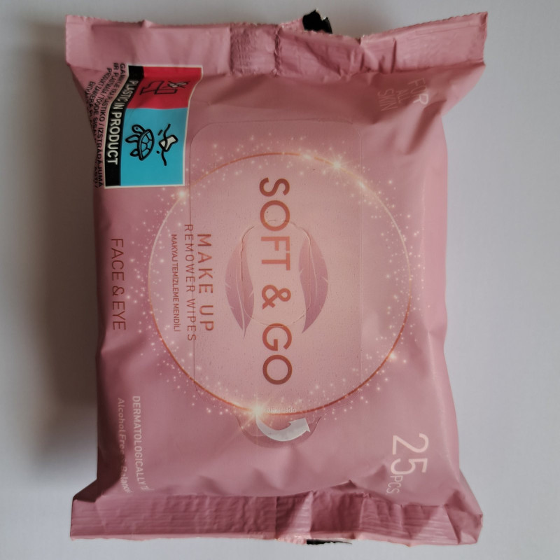 Soft & go makiažo valymo servetėlės 25 vienetai