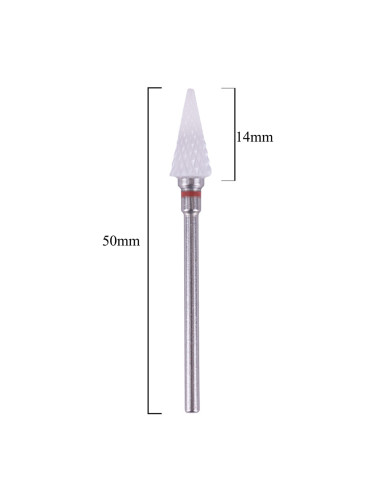 Ceramic nail drill bit triangle S 3/32 red