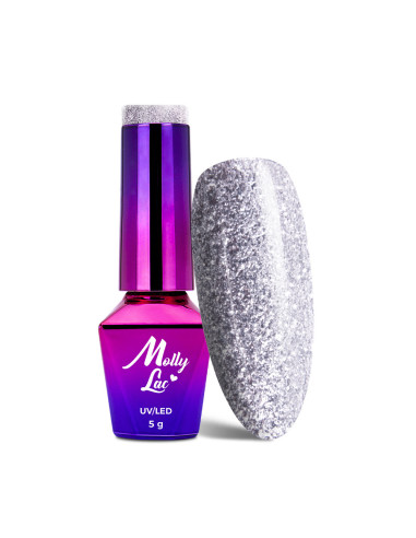 Gel nail polish MollyLac Luxury Glam Mr Silver 5g Nr.546