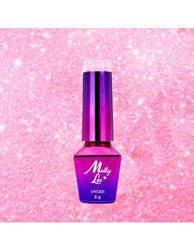 Hibridinis nagų lakas MollyLac Mermaid Whispers Siren Lips 5g Nr 594
