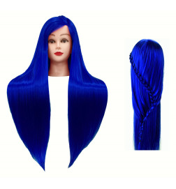 Manekeno galva kirpėjams IZA BLUE 80cm termo plaukais ir aksesuarais