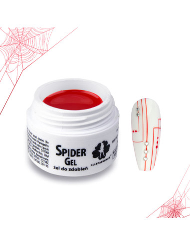 Decoration gel for nails Spider gel red 3ml