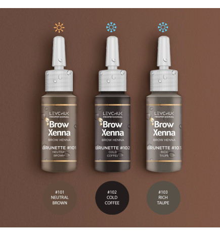 Antakių dažai Brow henna rinkinys brunetėms 3x10ml