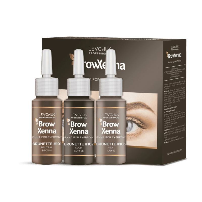 Antakių dažai Brow henna rinkinys brunetėms 3x10ml