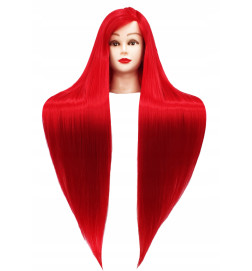 Manekeno galva kirpėjams IZA RED 90CM ilgio plaukais