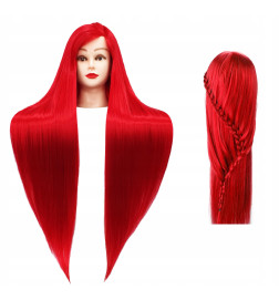 Manekeno galva kirpėjams IZA RED 90CM ilgio plaukais
