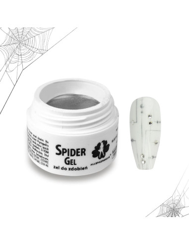 Decoration gel for nails Spider gel silver 3ml