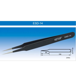 Vetus ESD-14 pincetas blakstienų priauginimui