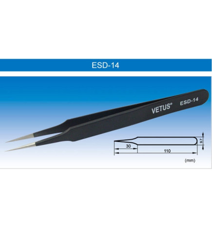 Vetus ESD-14 pincetas blakstienų priauginimui