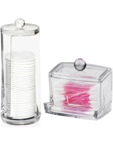 Set of organizers for cotton pads and cotton buds