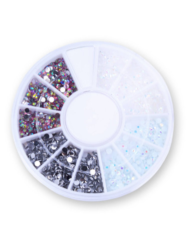 Rhinestones for nail art in four different colours carousel