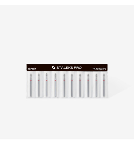 Staleks Deimantinis frezos antgalis liepsnelė, raudonas EXPERT 2.3/5 mm