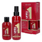 REVLON Uniq One plaukų priežiūros rinkinys: regeneruojamoji priemonė 150 ml + šampūnas 100 ml