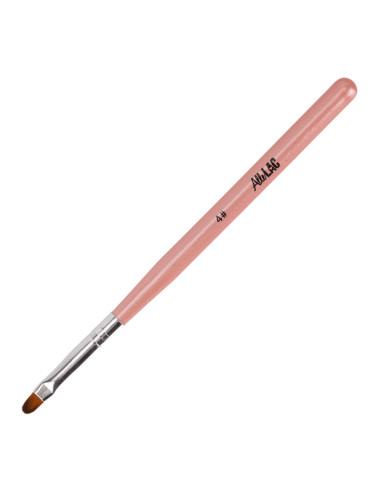 Gel brush size 4, pink, oval, bristle length 6mm AlleLac