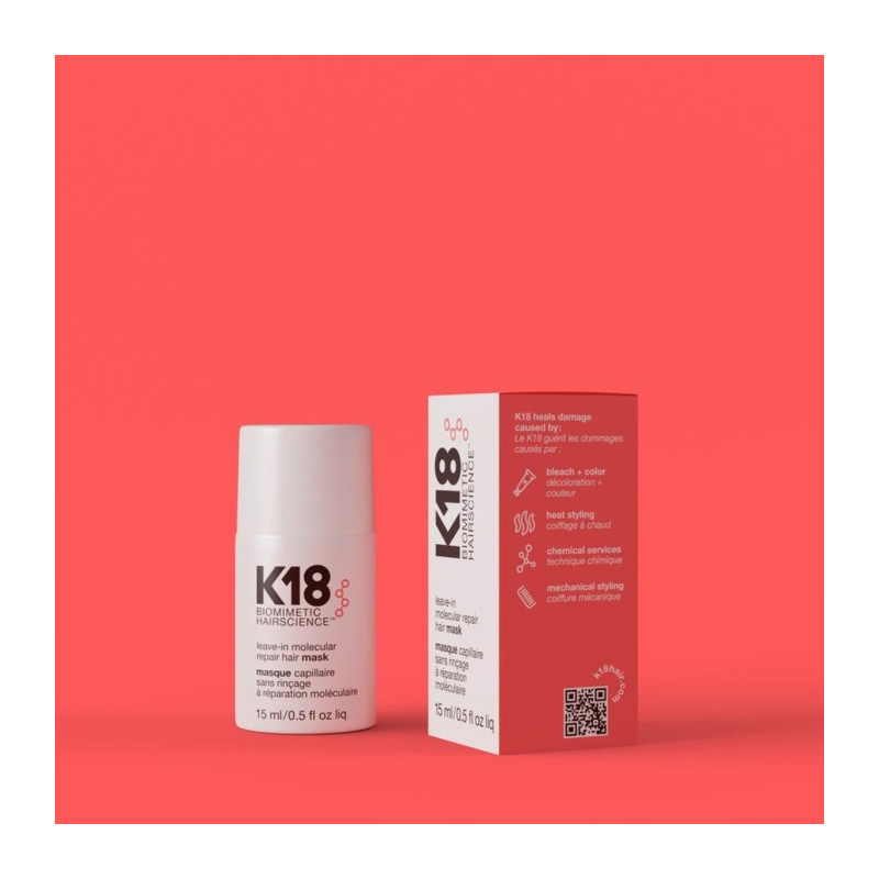 K18 Atstatomoji plaukų kaukė Leave-In Molecular Repair Mask 15 ml