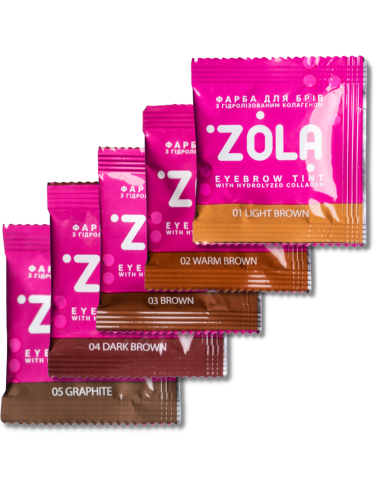 ZOLA Brow Tint antakių dažai paketėlyje + oksidantas 3% paketėlyje