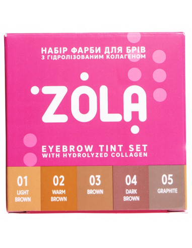 ZOLA Eyebrow Paint Set 5 Colors + Oxidant