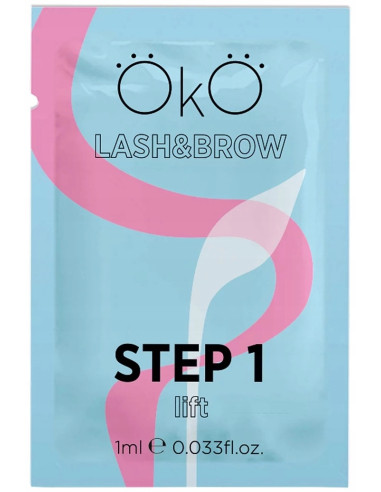 Eyelash and eyebrow lifting gel OKO step 1