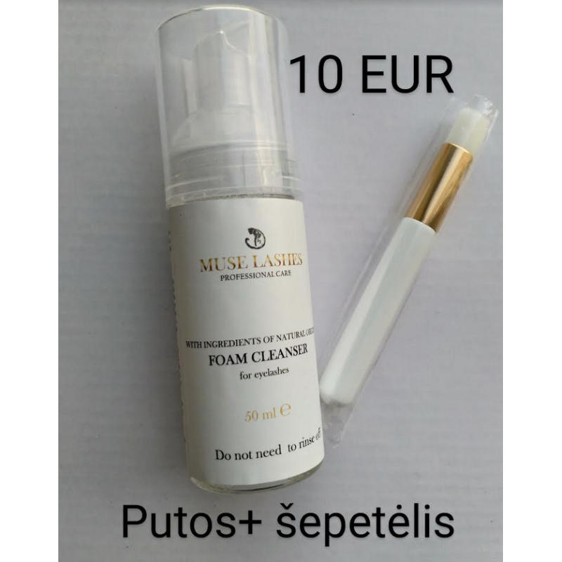Blakstienų putos Muse lashes + blakstienų plovimo šepetėlis