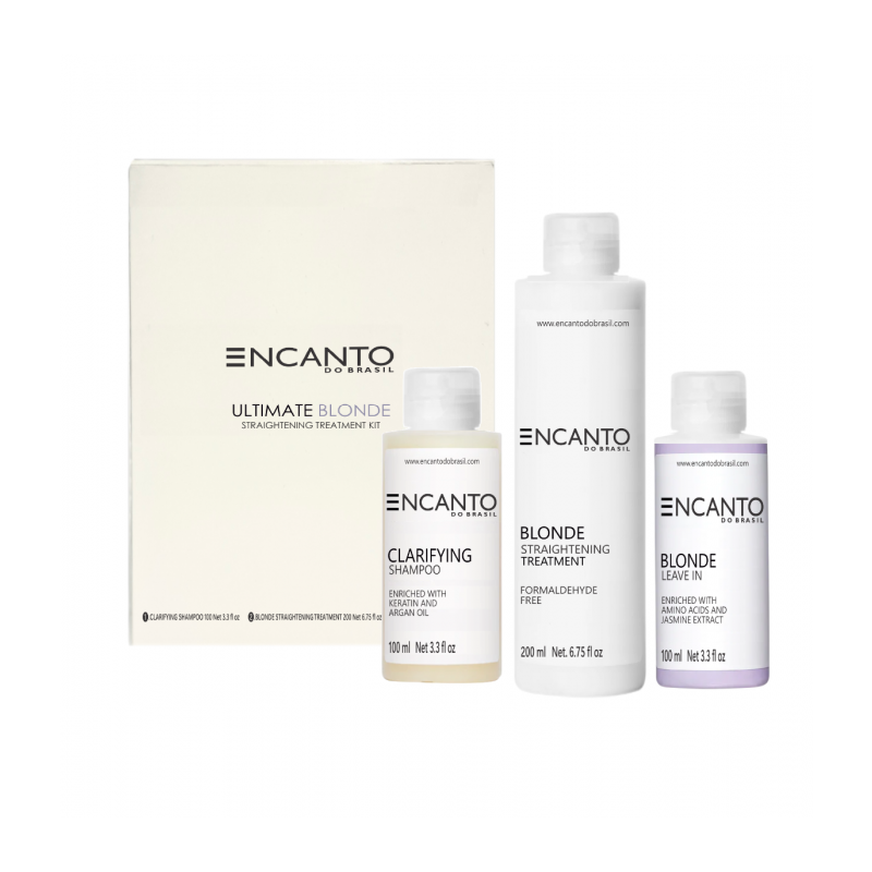 ENCANTO Ultimate Blonde keratino rinkinys plaukų tiesinimui