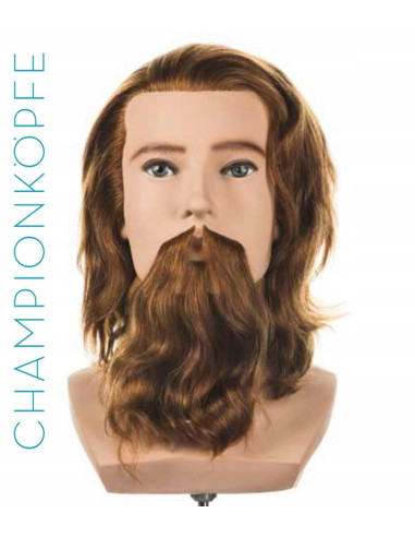 Vyriška manekeno galva su barzda kirpėjams Paul L'IMAGE natūraliais plaukais