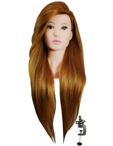 Hairdresser mannequin head Paula bust 80cm with brown natural hair