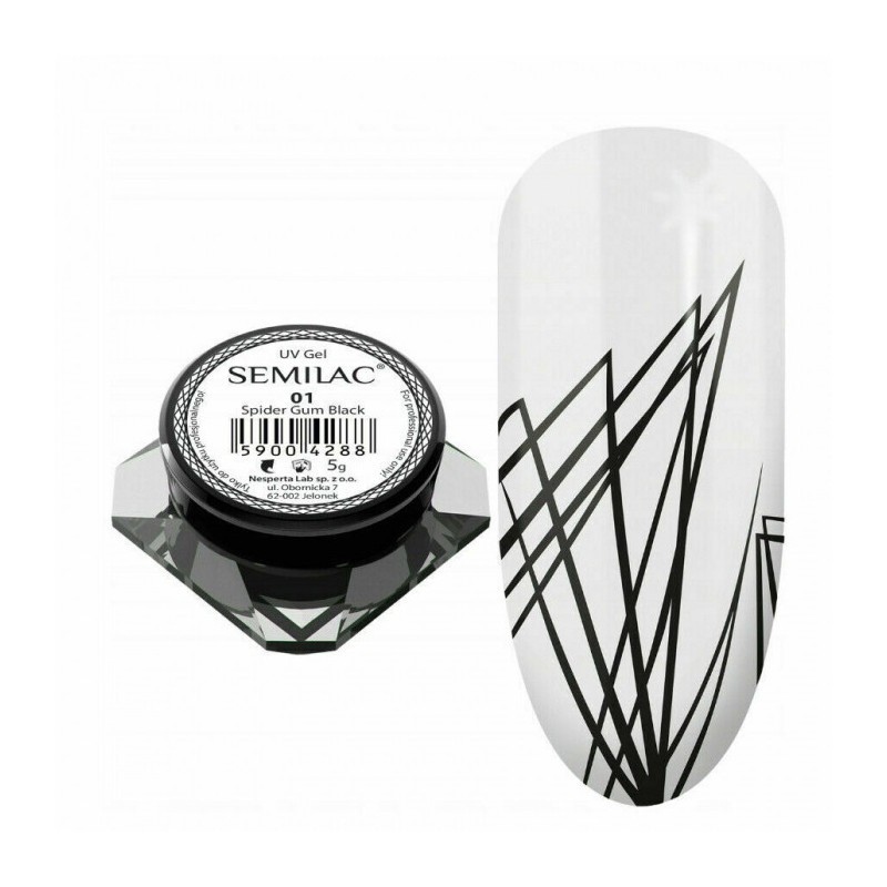 Semilac UV gelis nagų dailei Spider Gum 5 g Juoda/Black