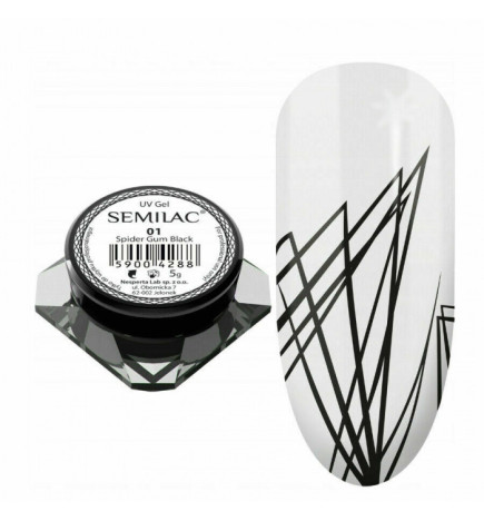 Semilac UV gelis nagų dailei Spider Gum 5 g Juoda/Black