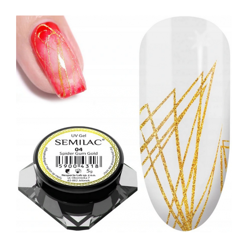 Semilac UV gelis nagų dailei Spider Gum 5 g GOLD/AUKSO