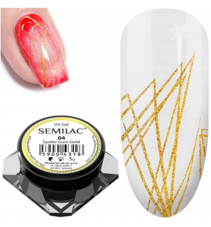 Semilac UV gelis nagų dailei Spider Gum 5 g GOLD/AUKSO
