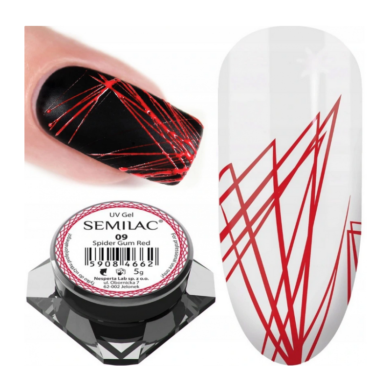 Semilac UV gelis nagų dailei Spider Gum 5 g RED/RAUDONA
