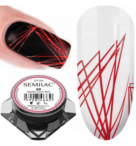 Semilac UV gelis nagų dailei Spider Gum 5 g RED/RAUDONA