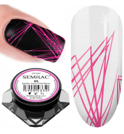 Semilac UV gelis nagų dailei Spider Gum 5 g PINK NEON/ROŽINĖ