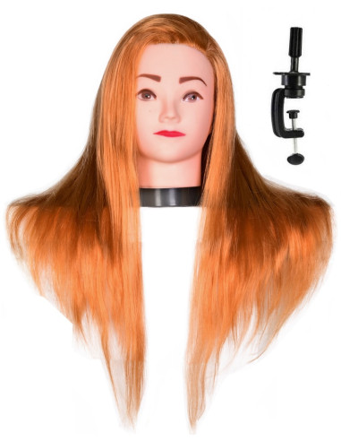 Mannequin head for hairdressers ANETA BROWN 55CM with accessories set