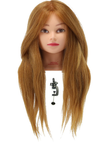 Mannequin head for hairdressers ELLA BROWN 60CM with natural hair